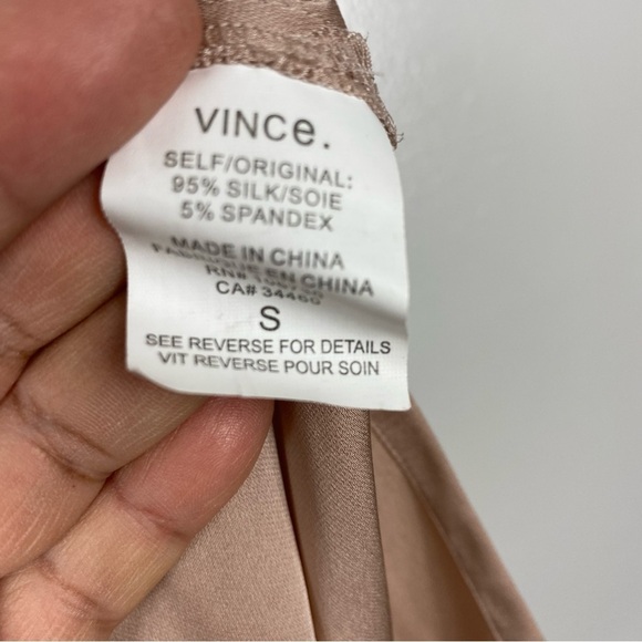 Vince silk Vneck draped flowy blouse vintage rose - Picture 5 of 5